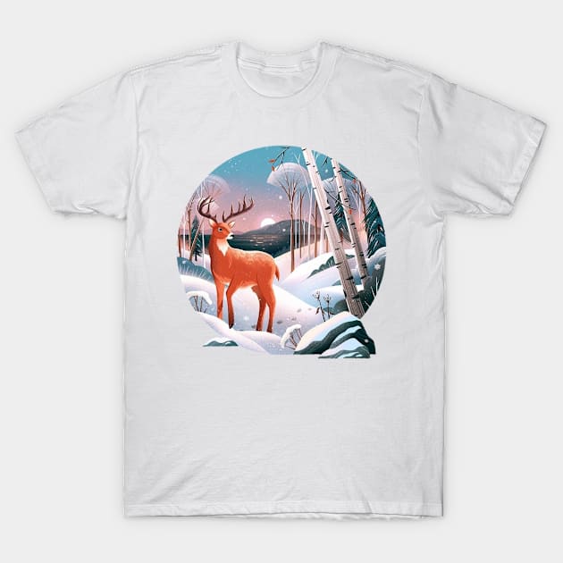 deer and scenery T-Shirt by Deer Poject Art